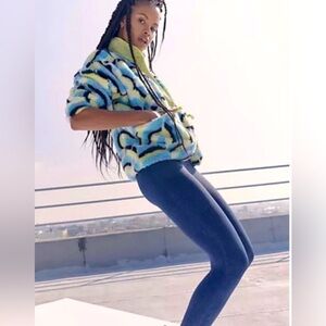 Free People Hit The Slopes Rocky Ridge
Fleece Jacket Multicolored Large NWOT